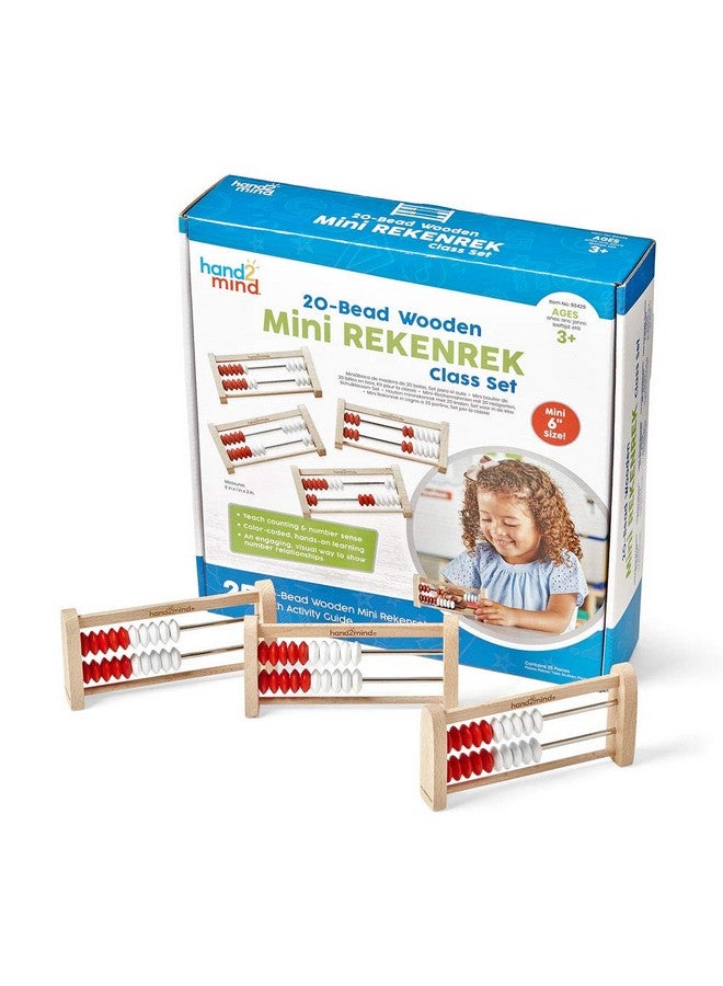 hand2mind hand2mind Mini 20-Bead Wooden Rekenrek Class Set, Number Rack for Kids, Abacus for Kids Math, Counting Beads, Math Counters, Educational Toys for Elementary Kids, Math Manipulatives (Set of 25)  - Image 1
