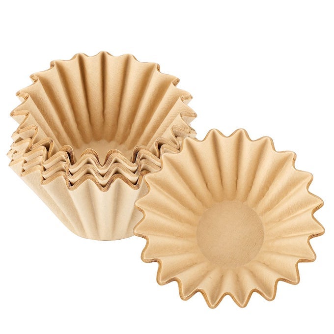 12 CUP SMALL SIZE COFFEE FILTERS PACK OF 100 DISPOSABLE NATURAL BROWN UNBLEACHED COFFEE FILTER PAPER BASKET FOR HOME COMMERCIAL DRIPPER COMPATIBLE FOR POUR OVER AND DRIP COFFEE MAKERS