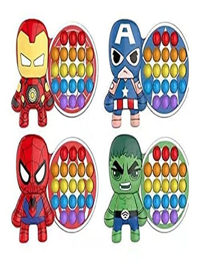 JAPSI Super Hero Pop It Fidget / Push Bubble Toy ; Non Toxic ; Silicone Toy ;( Pack of 1/ Random Design Will be Sent) ; Age 3 Years & Above - Image 1