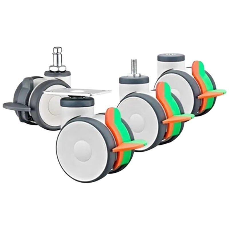 4 Inch TPR Double Caster Universal Wheel With Top Hole And Flat Bottom Mute Double Wheel D 2 - Image 2