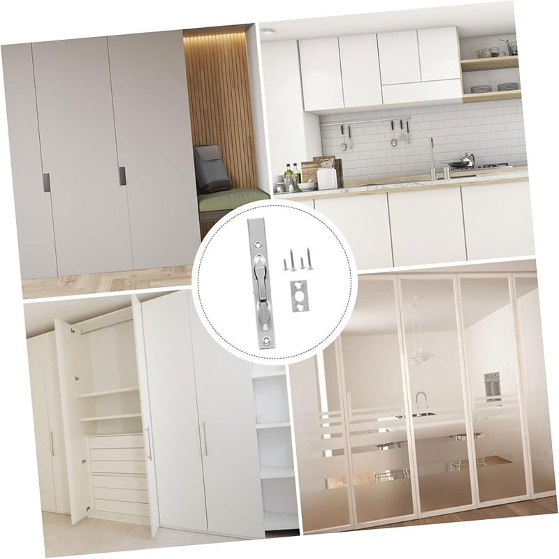 قفل أمان للباب الفرنسي من الفولاذ المقاوم للصدأ مزلاج مخفي لسطح البوابة ومعدات الترباس - Image 4