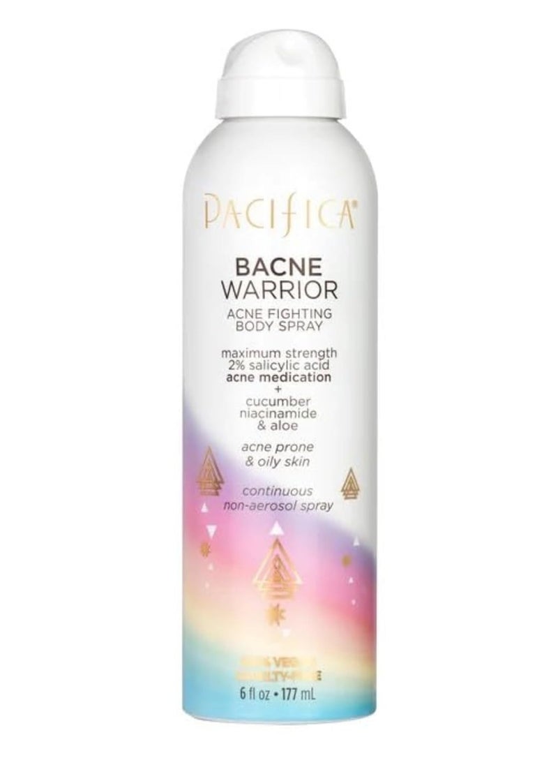 Pacifica Pacifica Bacne Acne Cleanser Spray - Bacne Warrior - Body Spray for Acne Treatment - w/ 2% Salicylic Acid Niacinamide & Aloe - for Body, Chest & Back Acne for Teens & Adults Vegan Dermatologist Tested  - Image 1