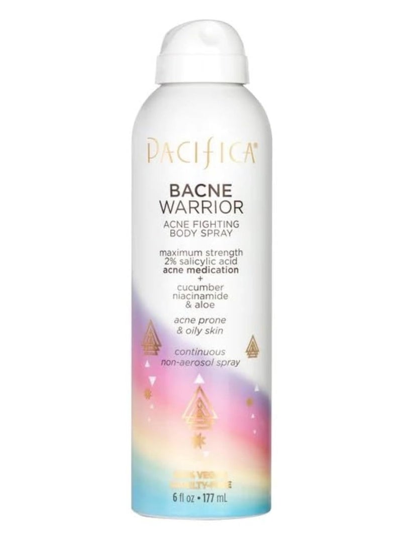 Pacifica Pacifica Bacne Acne Cleanser Spray - Bacne Warrior - Body Spray for Acne Treatment - w/ 2% Salicylic Acid Niacinamide & Aloe - for Body, Chest & Back Acne for Teens & Adults Vegan Dermatologist Tested  - Image 3