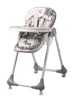 asalvo Baby Chef Savanna High Chair 84 CM X 60 CM X 110 CM, Grey  - Image 1