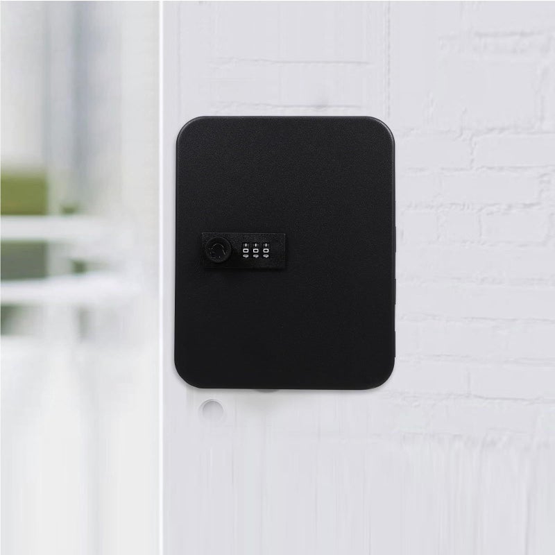 20 Hook Black Metal Key Cabinet Wall Mount with Code Lock for Office and Rental Property Management - Image 5