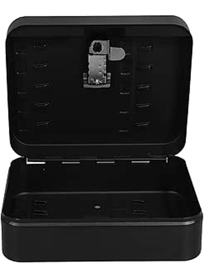 20 Hook Black Metal Key Cabinet Wall Mount with Code Lock for Office and Rental Property Management - Image 1