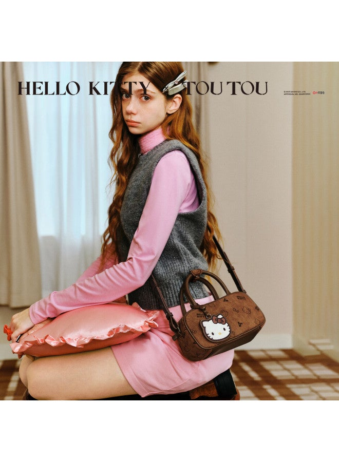 Toutou o Kitty Boston Bowling Bag Shoulder Crossbody Bag Women's Gift For International Women's Day - Image 4
