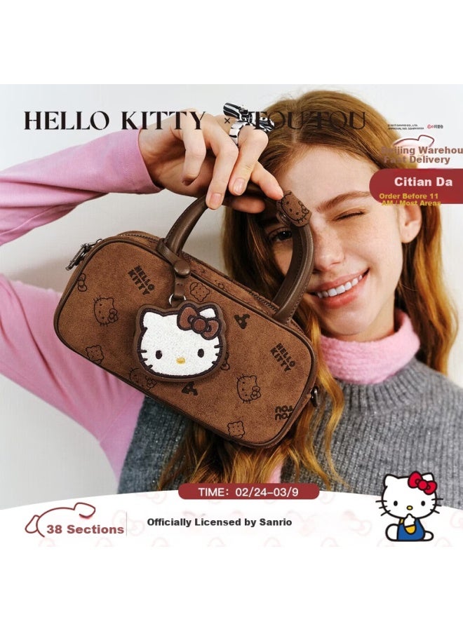 Toutou o Kitty Boston Bowling Bag Shoulder Crossbody Bag Women's Gift For International Women's Day - Image 1