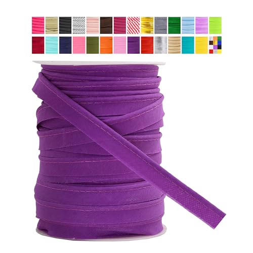 Mandala Crafts Purple Maxi Piping Bias Tape with Welting Cord - 1/2 Inch Upholstery Piping Trim for Sewing, Cushions, Slipcovers, and DIY Decor - 55 Yards Lip Cord Trim - Image 1