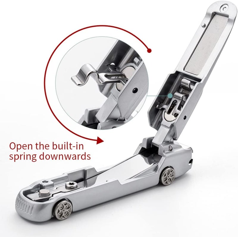 Ritmo Multifunction Nail Clippers with Catcher No Splash Nail Clippers for Fingernail Stainless Steel Nail Cutter Trimmer Curved Blade Holder Silver Black mix color SILVER - Image 4
