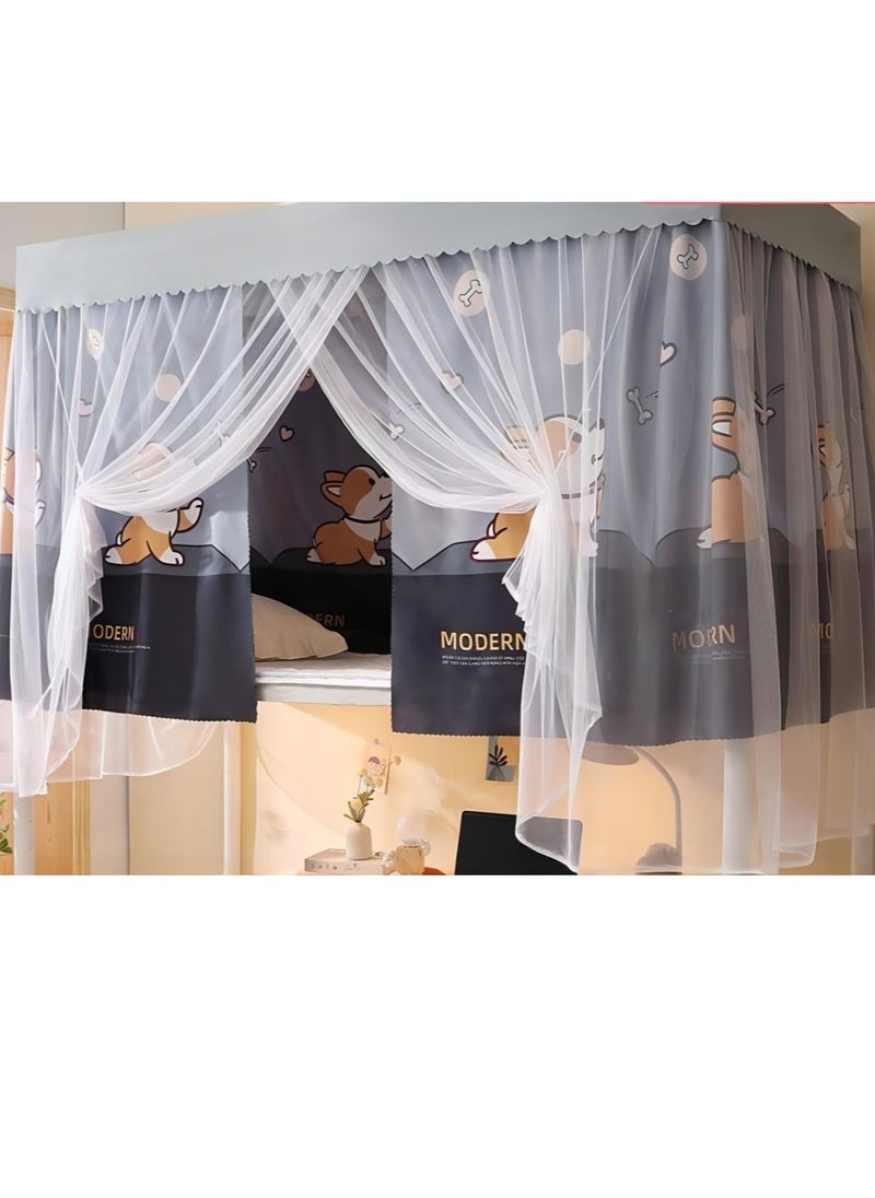 Bluejw - Upper Deck Single Bed Curtain Privacy Bed Tent With Stand And Mosquito Net - Image 1