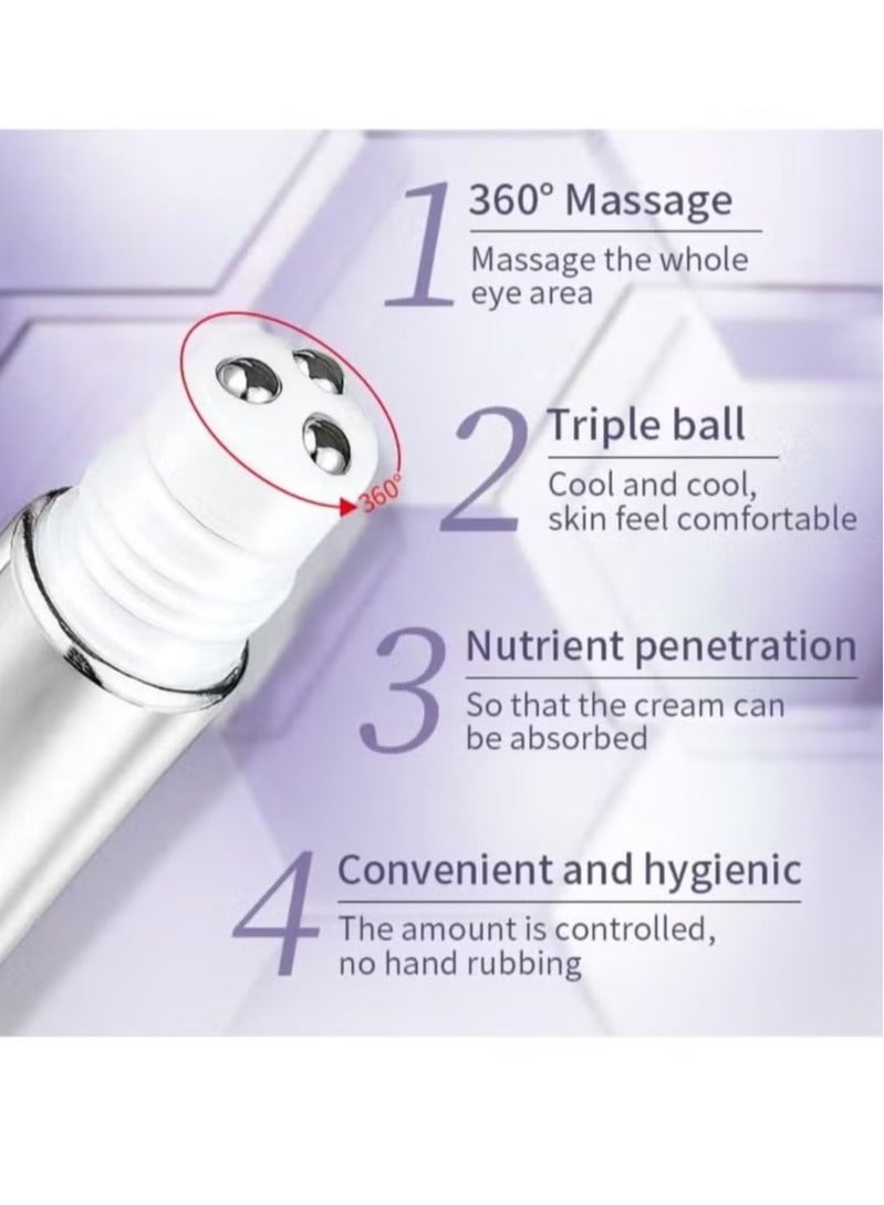 OCHEAL Rapid Wrinkle Repair Eye Cream Wrinkle Smoothing Roll On Eye Massage Eyes Fade Fine Lines Reduce Dark Circles Eye Serum Tighten Eye Bags Puffiness Improve Elasticity Eye Treatment Cream 20g - Image 4