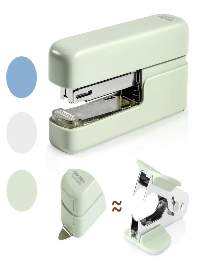 deli Stapler, Desktop Staplers with Integrated Staple Remover, 40 Sheet Capacity Office Stapler, Green - Image 1