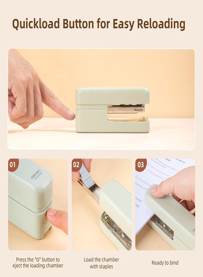 deli Stapler, Desktop Staplers with Integrated Staple Remover, 40 Sheet Capacity Office Stapler, Green - Image 4