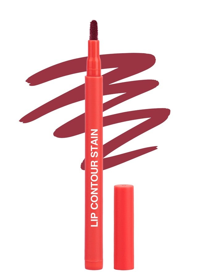 Erinde Lip Contour Lip Stain, Lip Liner Stain Long-Lasting Waterproof, Smudge Proof Transfer-Proof Lipstain Pen Lip Tint Marker, Vegan & Cruelty-Free Formula, 08 Berry Red - Image 1