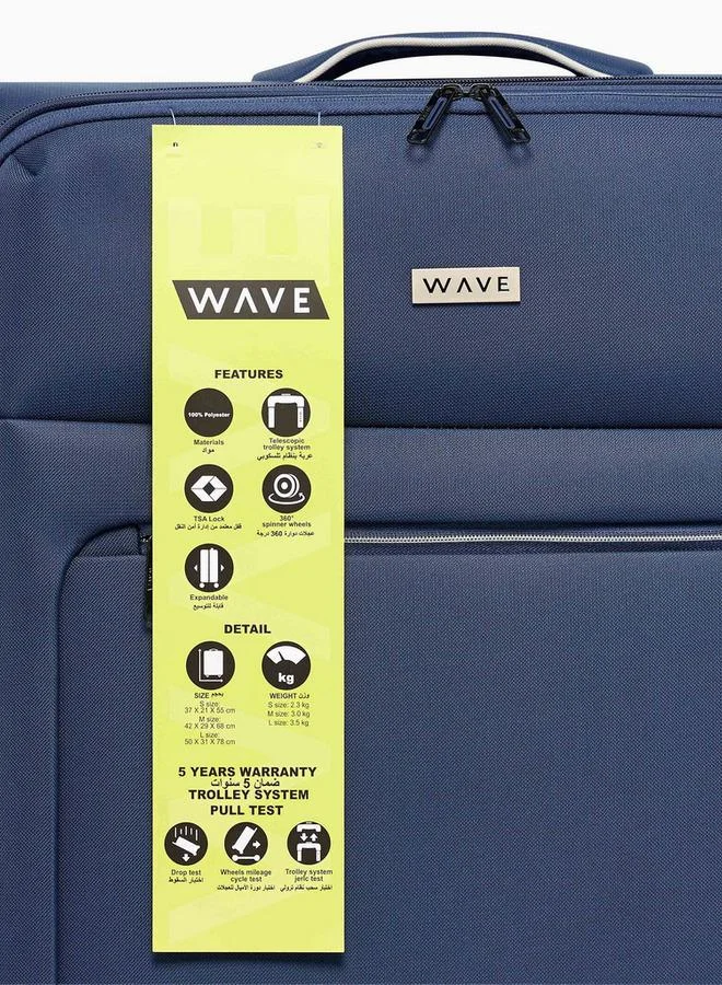 Wave NAVY Solid Softcase Trolley Bag With Retractable Handle  | Best Price UAE