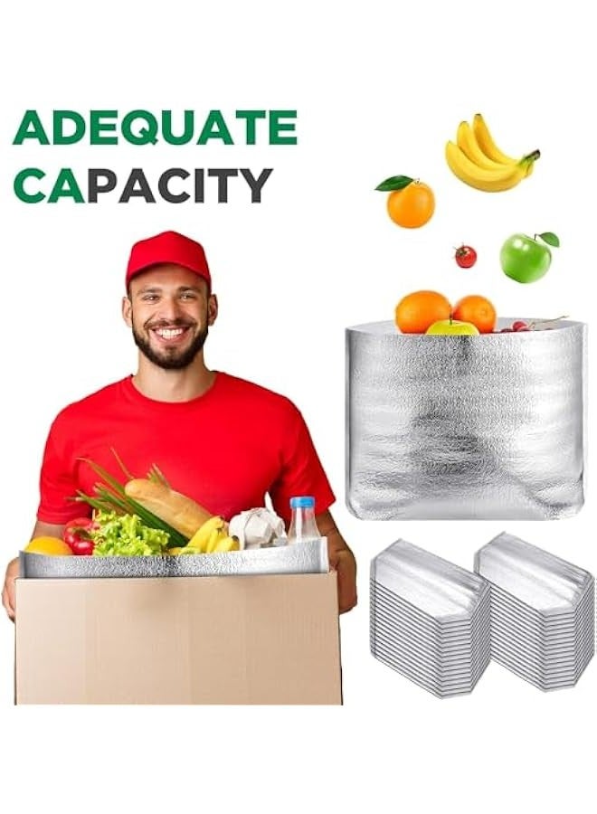 TRASSLE 20 Pcs Insulated Box Liners for Shipping 31x31x21cm Large Foil Reusable Insulated Bags for Lunch Box Shopping Bag Insulated Shipping Container Insulation Lining Waterproof Package Frozen Food  - Image 4