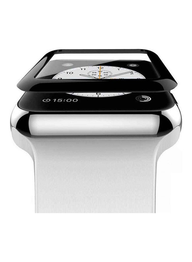 موكوم لاصقة حماية منحنية للشاشة من الزجاج المقوى 3D لساعة يد أبل من السلسلة 7 قياس 41 مم 41مم شفاف/ أسود - Image 1