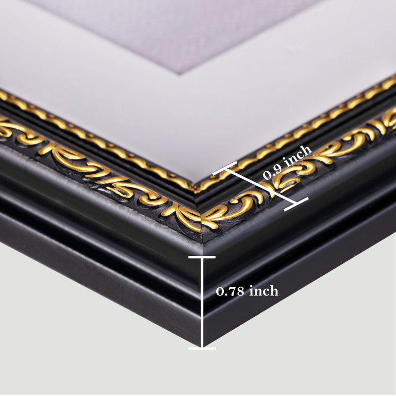 Eletecpro 4X6 Picture Frames Set Of 4  Ornate Vintage Photo Frames With Glass  Display 3.5X5 Photo With Mat Or 4X6 Without Mat For Tabletop Or Wall Decor  Black Gold - Image 5