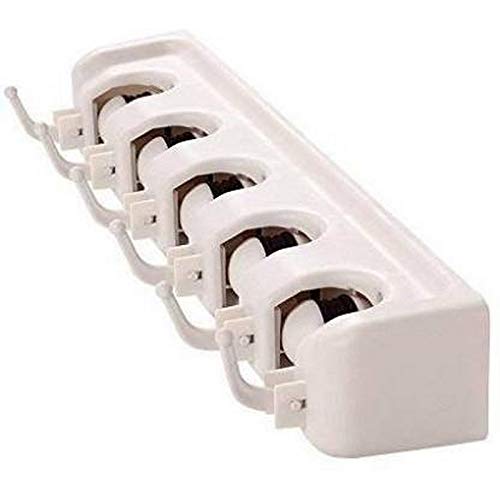 DARKZONE Magic Plastic Multipurpose Wall Mounted Hanging Organizer Broom Holder Stand 5 Positions with 6 Hooks Garage Storage up to 11 Tools Wall Mounted