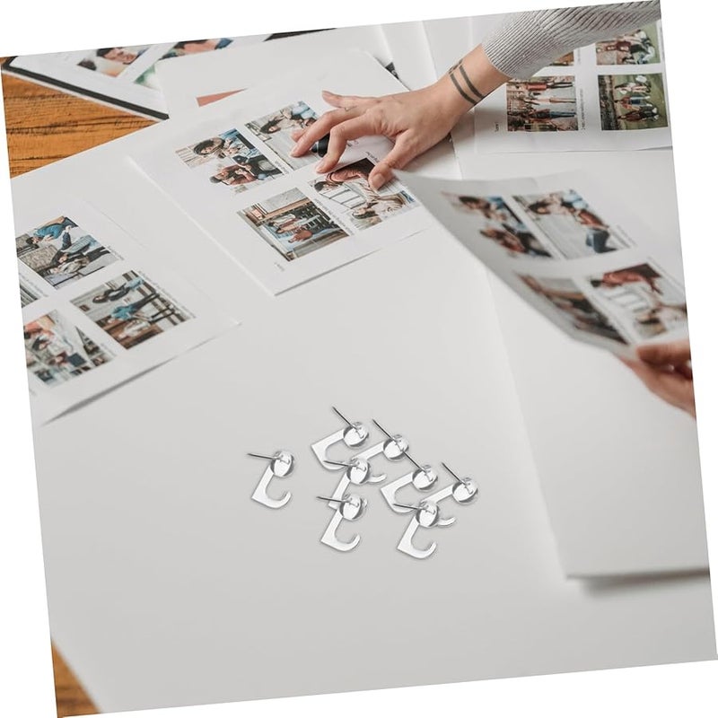 50 Pcs White Push Pin Hooks Alternative Picture Hanging Hooks for Wall Bulletin Chalkboard - Image 4