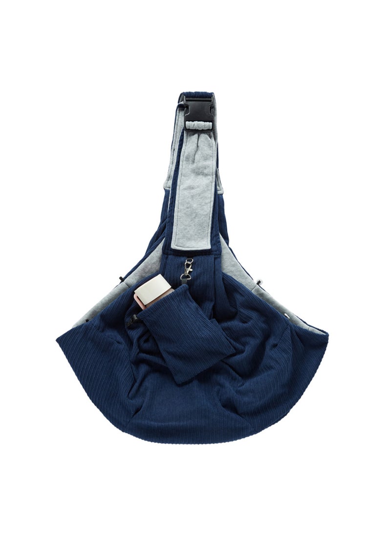 حاملة للكلاب والقطط - حقيبة ظهر ناعمة قابلة للعكس بدون استخدام اليدين - تصميم جيب وحقيبة حمل - مناسبة للجراء والكلاب الصغيرة والقطط في الهواء الطلق، لون أزرق. - Image 5