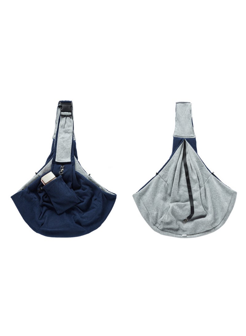 حاملة للكلاب والقطط - حقيبة ظهر ناعمة قابلة للعكس بدون استخدام اليدين - تصميم جيب وحقيبة حمل - مناسبة للجراء والكلاب الصغيرة والقطط في الهواء الطلق، لون أزرق. - Image 4