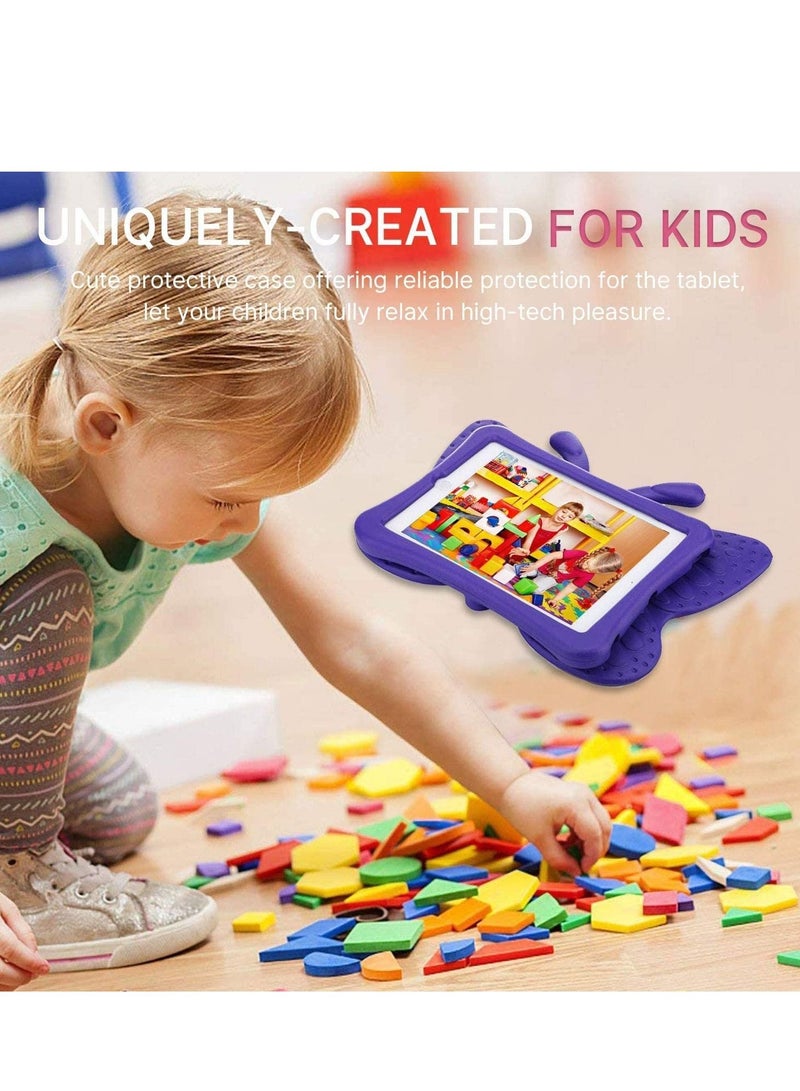 iPad 10.2 Case for Kids, iPad 8th 2020 Case, 3D Cute Cartoon Butterfly Cover Non-Toxic EVA Foam Wings Kickstand Kid-Proof Shockproof Bumper Girl Boy Gift for Apple iPad 7 8 Gen 10.2'' - Purple - Image 4