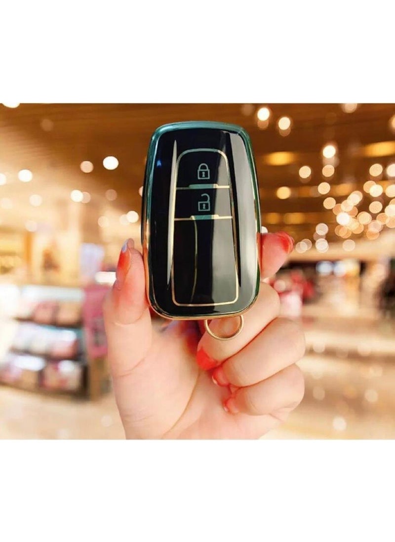 EC Shop Şenyıldız Aksesuar Toyota Corolla Prius Camry C-Hr Rav4 Land Crusiser 2 Button Key Protection Case  - Image 1
