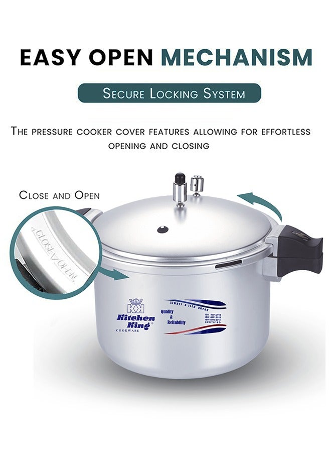 Kitchen King 20Liters Kitchen King Blaze 20L Premium Pressure Cooker – Anodized Aluminium, High-Pressure Cooking, GRS Safety, Pressure Indicator, Extra Gas Kit, Multipurpose, Heavy Base, Large Size for Events & Commercial Use Silver - Image 2