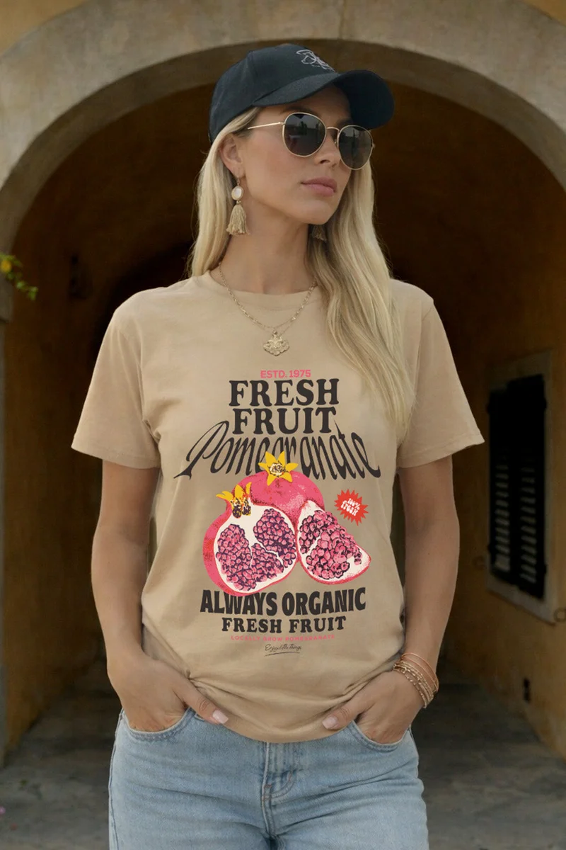 جونبيري JUNEBERRY® Women’s Pure Cotton Regular Fit Printed T-Shirt – Everyday Casual Wear, Travel & Weekend Outfit Tee (JB_55_POMGNT_SW_XL)