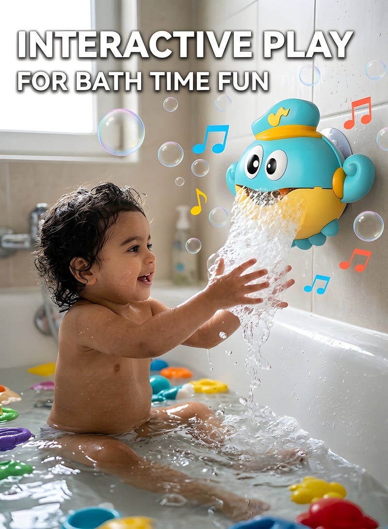 بيوينتي لعبة حوض الاستحمام للأطفال، آلة إنتاج فقاعات الماء بشكل أوكتوبوس، آلة إنتاج فقاعات الماء للحوض، لعبة حمام، آلية، آمنة ومريحة، لعبة حوض الاستحمام الموسيقية، للأطفال الرضع والفتيان والفتيات. - Image 5
