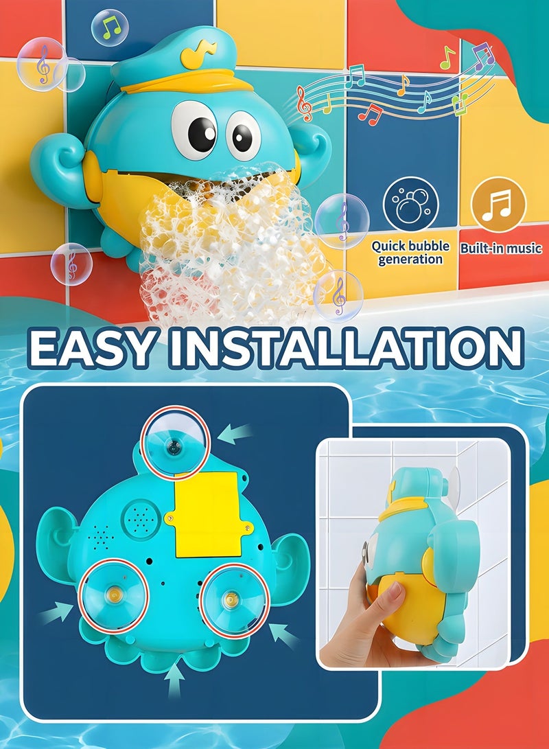 بيوينتي لعبة حوض الاستحمام للأطفال، آلة إنتاج فقاعات الماء بشكل أوكتوبوس، آلة إنتاج فقاعات الماء للحوض، لعبة حمام، آلية، آمنة ومريحة، لعبة حوض الاستحمام الموسيقية، للأطفال الرضع والفتيان والفتيات. - Image 4