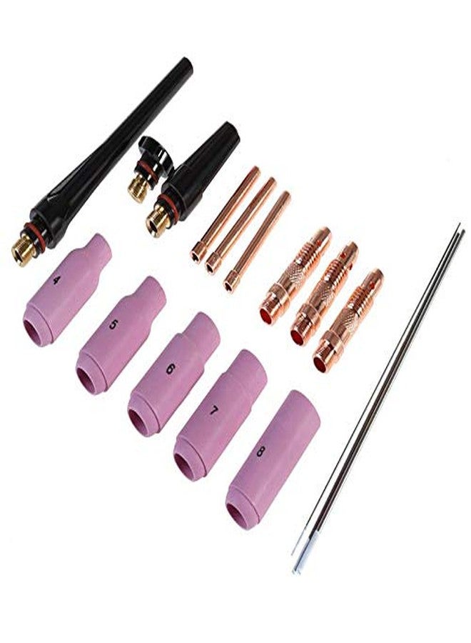 Alffun 17pcs welder TIG welding torch Collet Body nozzle kit Tungsten electrode for wp-17/18/26 TIG welding torch - Image 2