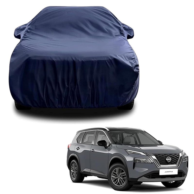 sulfar 100% Water Resistant Car Body Cover Compatible with Mirror for Nissan XTrail (Triple Stitched, Full Bottom Elastic, Navy Blue) - Image 1