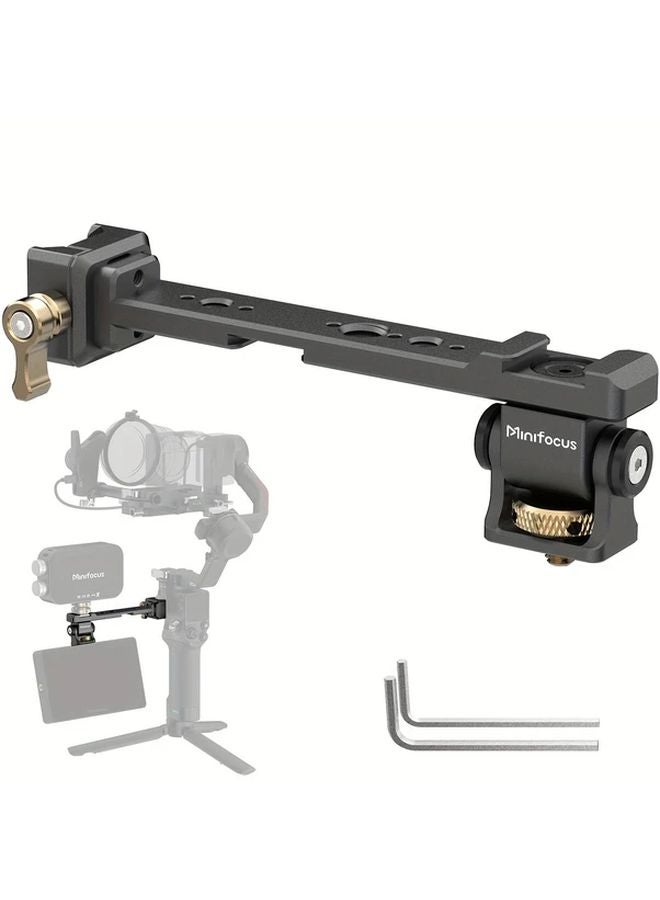 Black Monitor Mount For DJI RS Series 360 Adjustable NATO Clamp Holds Monitor Mic Light - Image 2