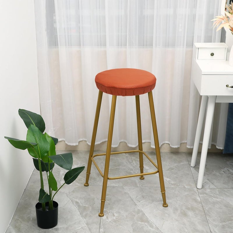 Alipis Bar Stool Seat Replacement Cover Round Stool Slipcover Elastic Stretch Protector Brown Fabric Diameter 30cm with 10cm Edge Suitable for Home Bar Kitchen Use - Image 3