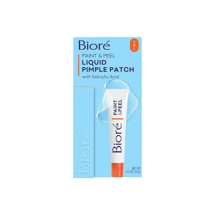 Biore Paint & Peel Liquid Pimple Patch, Invisible Pimple Patch with Salicylic Acid, Up to 100 Uses, .5 Oz