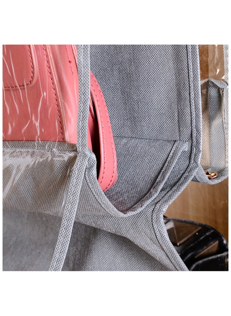 6 Pockets Hanging Handbag Organizer Dust Proof Storage Holder Bag for Wardrobe Closet, Set of 2 - Image 4