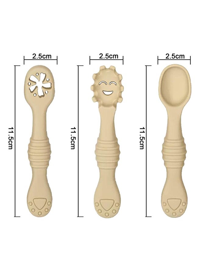 TOT - Baby Silicon Spoons And Fork Set - Dusty Rose - Image 1