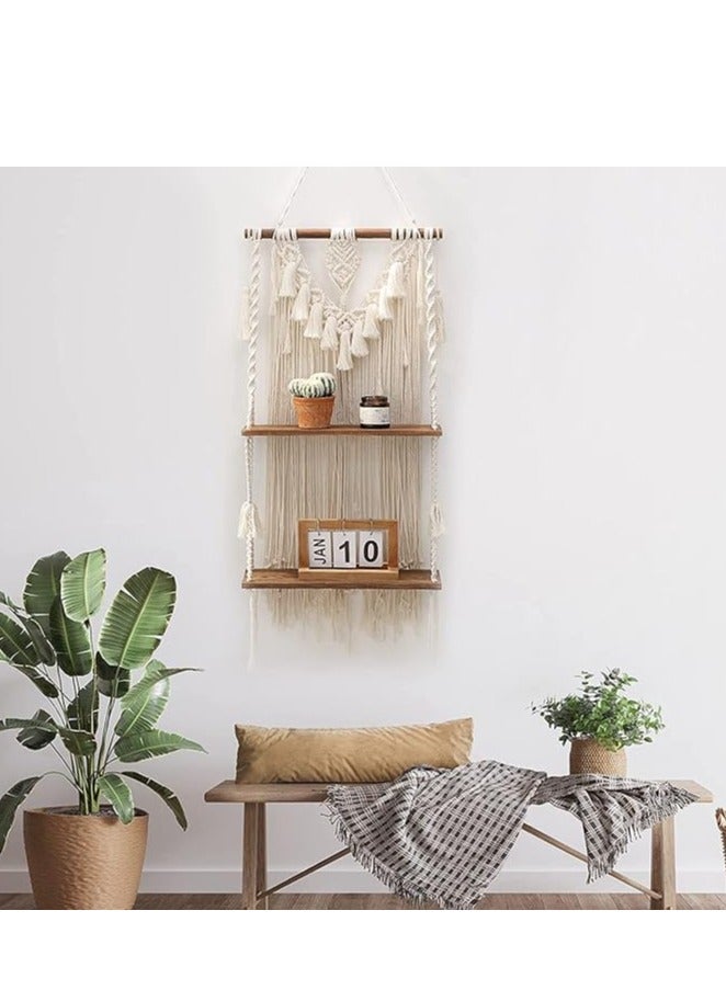 انتيكيانو "رف مكرمي حائطي خشبي" - Image 5