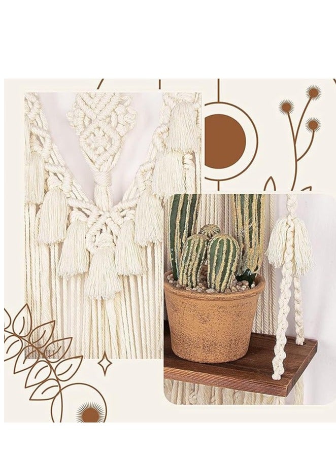 انتيكيانو "رف مكرمي حائطي خشبي" - Image 4