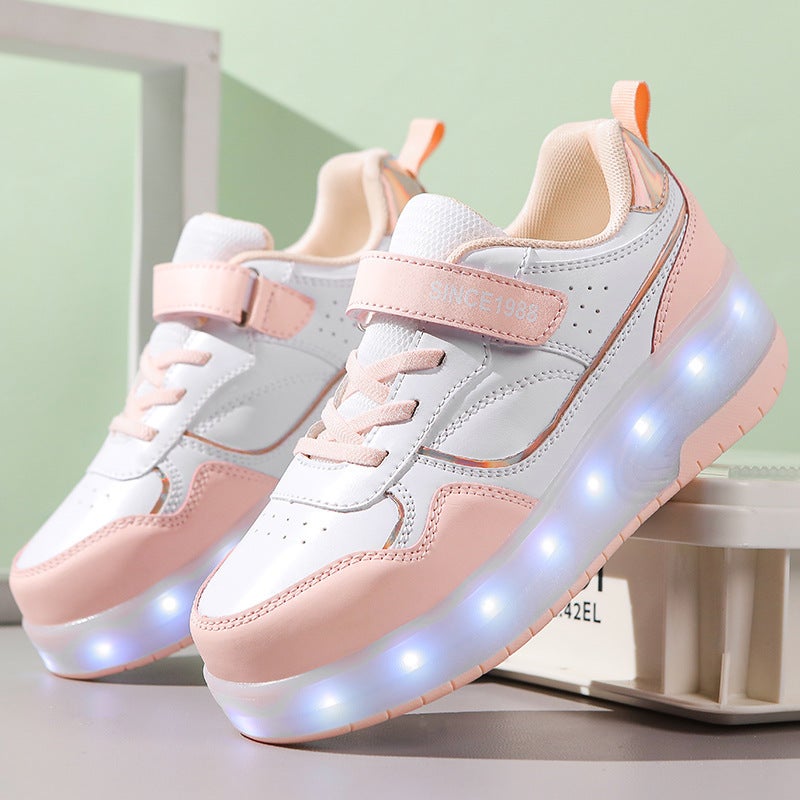 New Four-Wheel Heelys Shoes For Boys And Girls, Soles With Wheels, Sliding Flats Wheels, Flying Roller Skates - Image 5