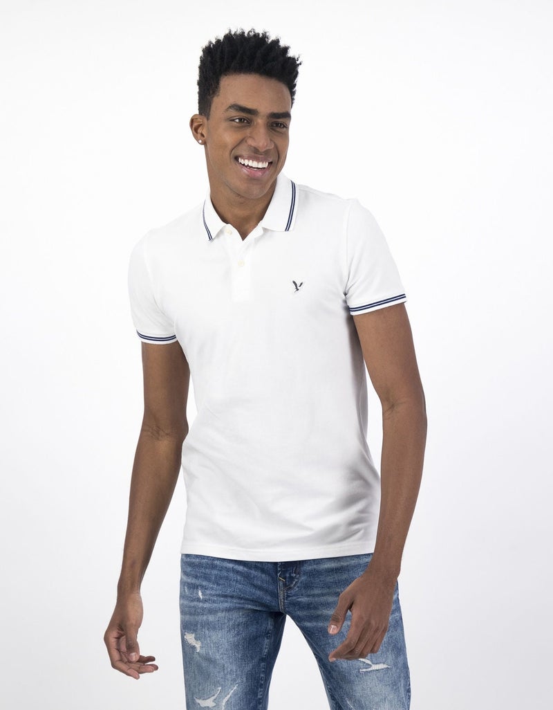 American Eagle AE Slim Fit Pique Polo Shirt - Image 1