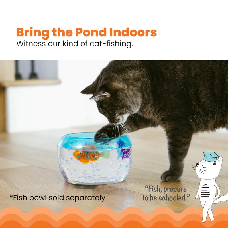 Catstages Meow-smerizing Fish Electronic Cat Toys, 2Pk, Replacement Pack for Meow-smerizing Fish Bowl, Multicolored - Image 2