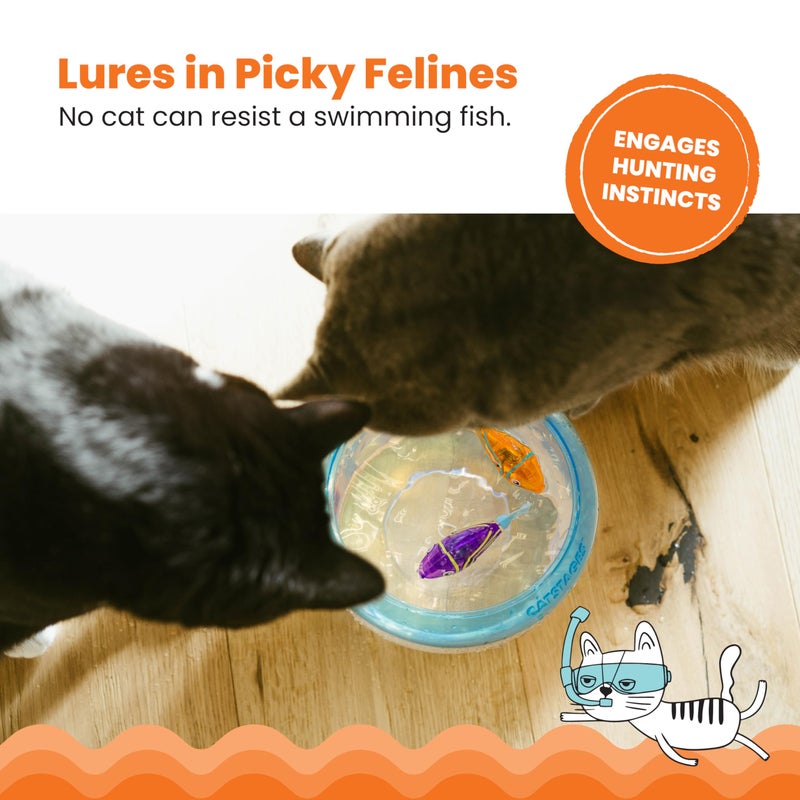 Catstages Meow-smerizing Fish Electronic Cat Toys, 2Pk, Replacement Pack for Meow-smerizing Fish Bowl, Multicolored - Image 4