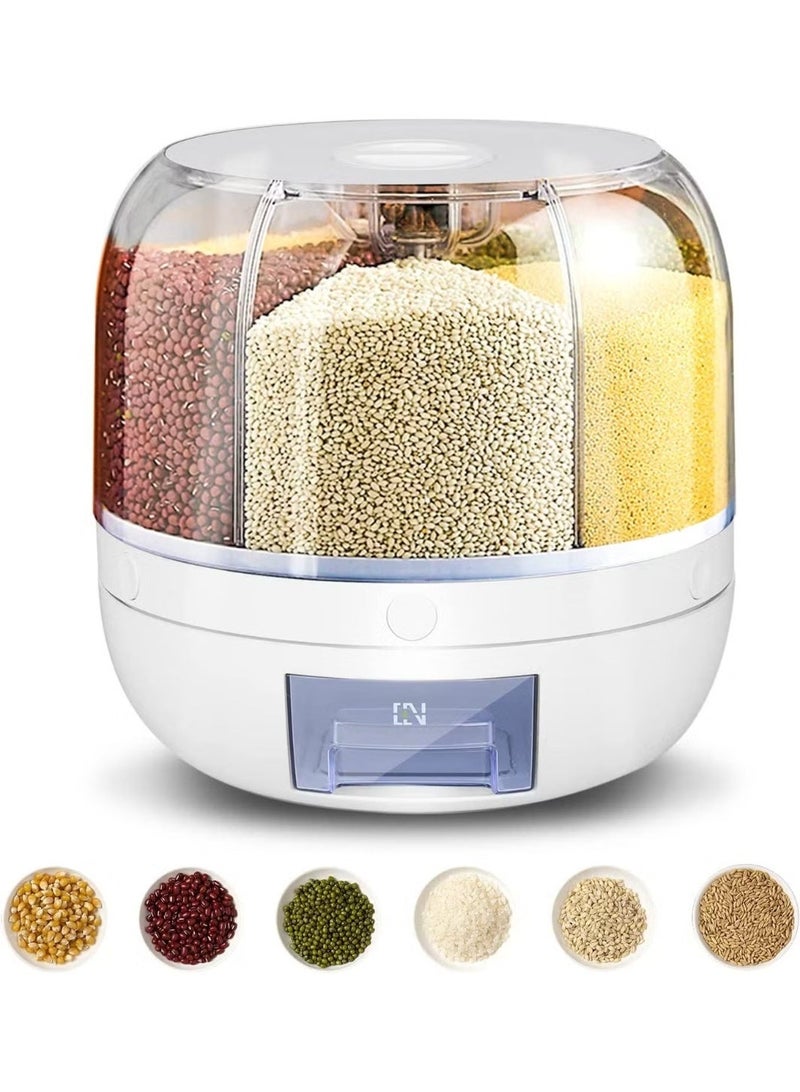 Multi-Compartment 15Lbs Food Storage Dispenser – 360° Rotatable Grain & Cereal Dispenser with Easy One-Click Access - Image 5