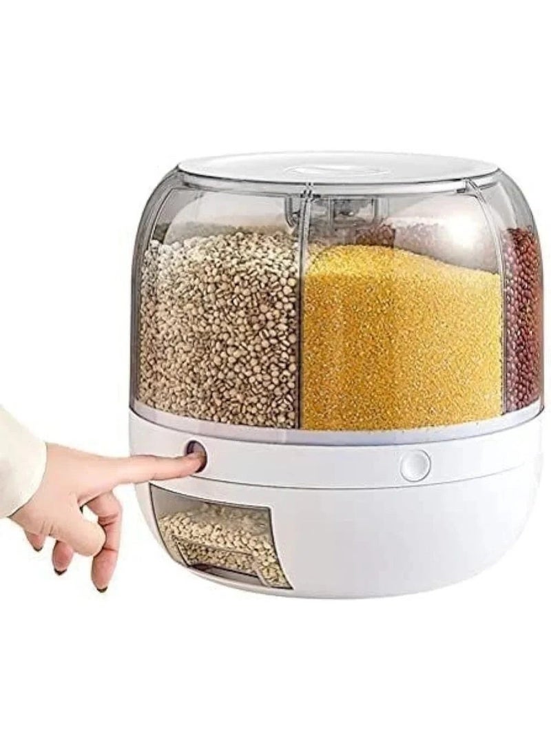 Multi-Compartment 15Lbs Food Storage Dispenser – 360° Rotatable Grain & Cereal Dispenser with Easy One-Click Access - Image 4