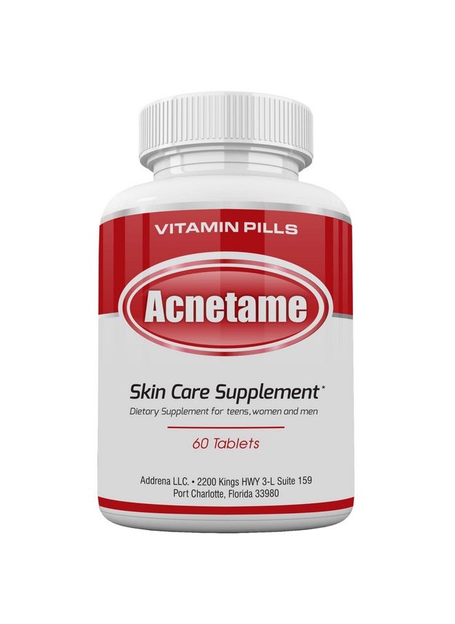 Acnetame - Acne Pills Vitamin Supplements For Acne Treatment Natural Clear Skin From Hormonal Cystic Pimples Oily Skin Vitamins Pill For Women Teen Men & Adults 60 Tablets - Image 1