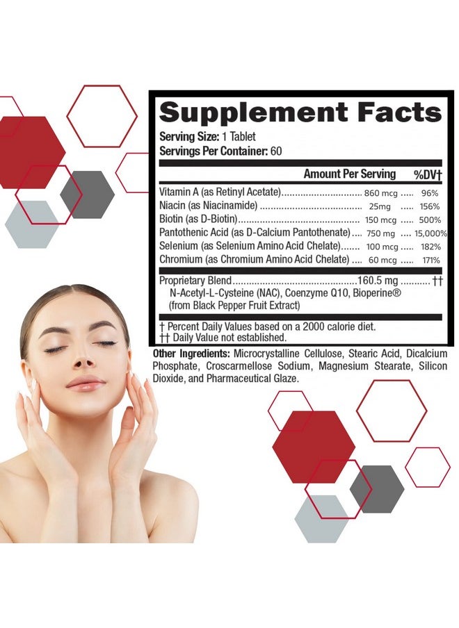 Acnetame - Acne Pills Vitamin Supplements For Acne Treatment Natural Clear Skin From Hormonal Cystic Pimples Oily Skin Vitamins Pill For Women Teen Men & Adults 60 Tablets - Image 1